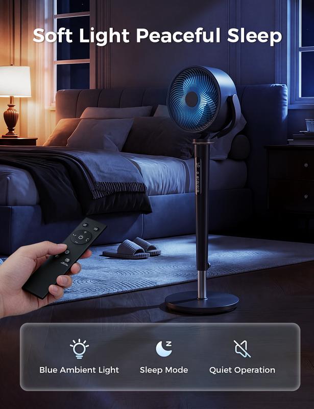Ultra Quiet Standing Fan with 3D Air Circulation 16 Speeds