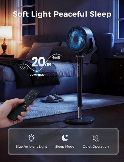 Ultra Quiet Standing Fan with 3D Air Circulation 16 Speeds
